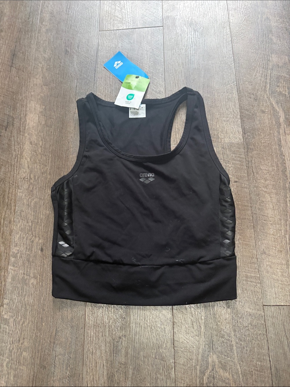 Arena Black Racerback Cropped Tank Top